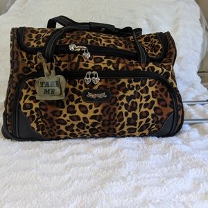 Kathy Van Zeeland- Leopard Print Rolling Duffle